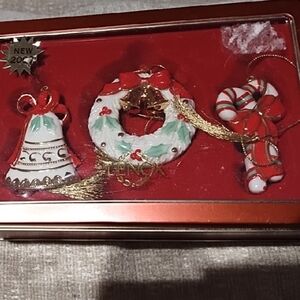 Lenox Holiday Ornament Set - Red, White, Green, Gold